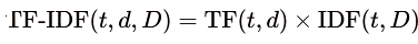 Multiplicación de TF por IDF